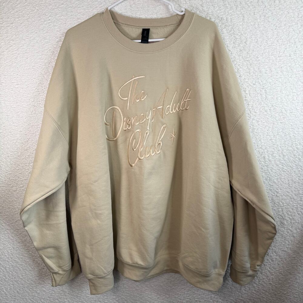 The disney adult club tan embroidered sweater size 3xl womens sweater